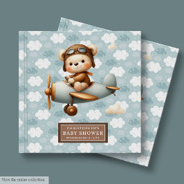 Livre D'or Invité du Baby shower pilote d'ours en peluche per