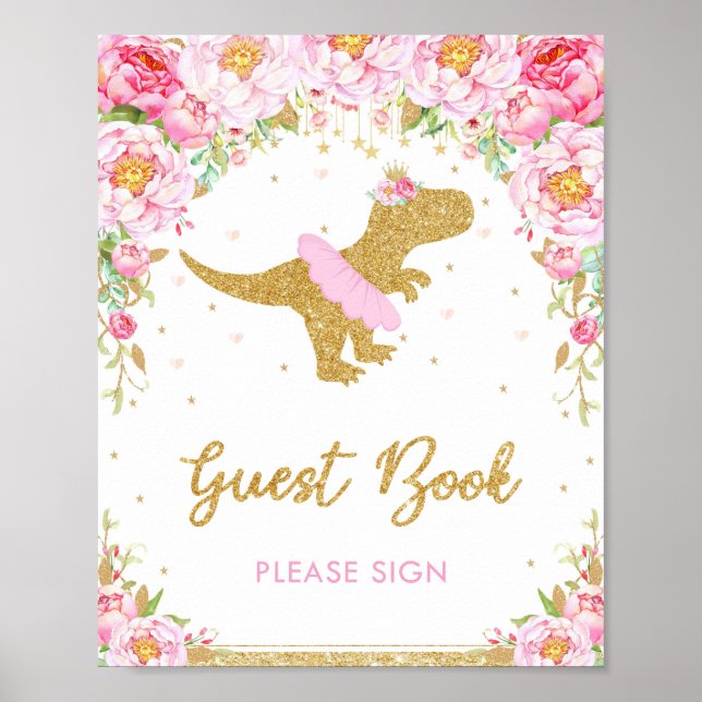 Livre d'or invité fête d'anniversaire dinosaure fl (Devant)