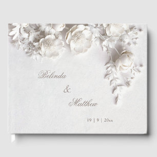 Livre D'or Ivory 3D Roses Florales Mariage