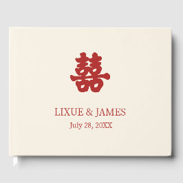 Livre D'or Ivory Double Bonheur Chinois calligraphie asiatiqu