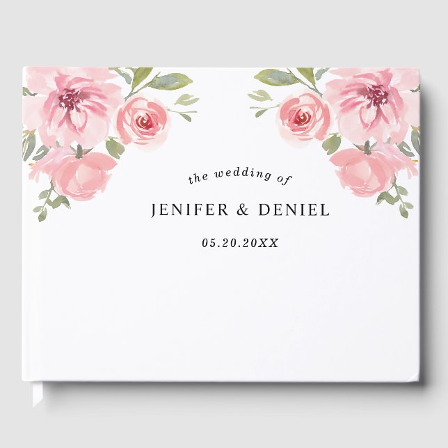 Livre D'or Jardin d'été Aquarelle Mariage floral (Recto)