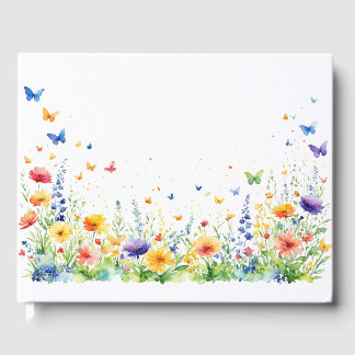 Livre D'or Jardin Floral de Printemps Papillons Mariage