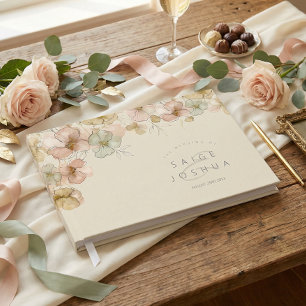 Livre D'or Jardin Lessivé Floral Mariage ID1283