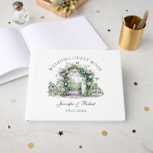 Livre D'or Jardin romantique Mariage Floral Arch Fontaine