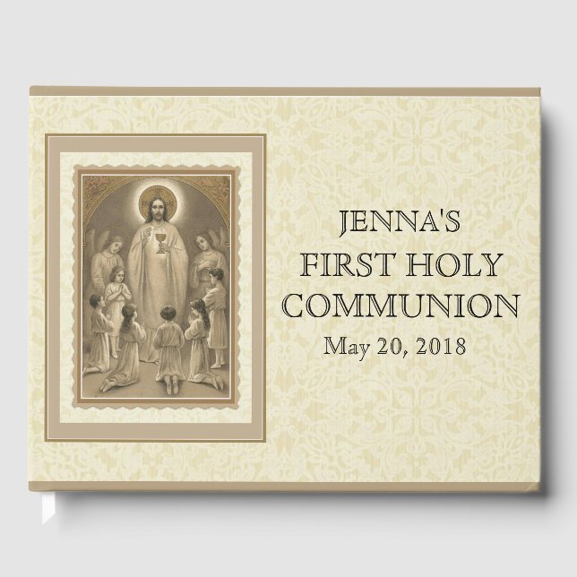 Livre D'or Jésus Premier Saint-Anges de communion Dentelle (Recto)