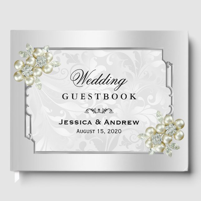 Livre D'or Jeu floral classique, Mariage encadré d'argent (Recto)