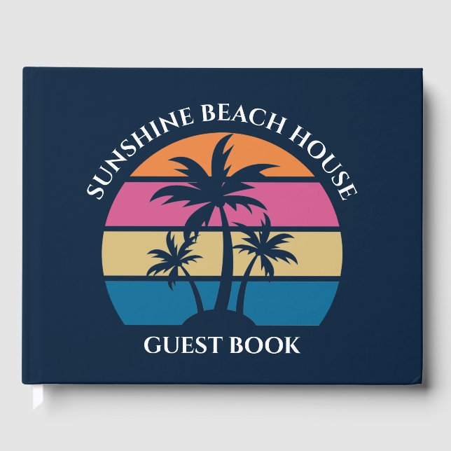 Livre D'or Joli Beach House Palm Tree sur mesure (Recto)