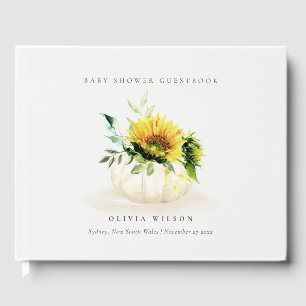 Livre D'or Joli Citrouille de tournesol rustique Baby shower 