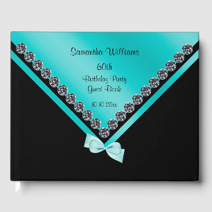 Livre D'or Joli Diamants et Bow Turquoise 60e anniversaire