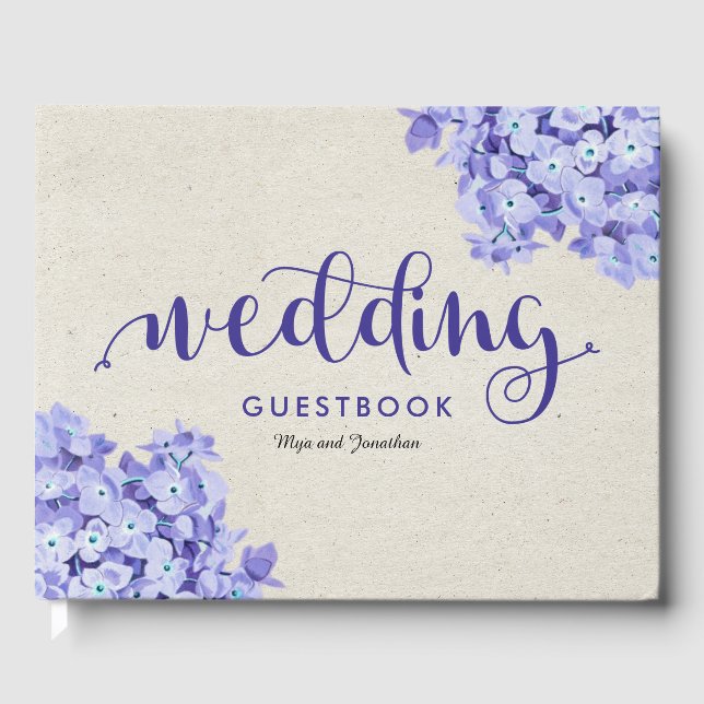 Livre D'or Joli Mariage floral rustique avec photo (Recto)