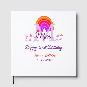 Livre D'or Joyeux 21e anniversaire rose ajouter nom monogramm