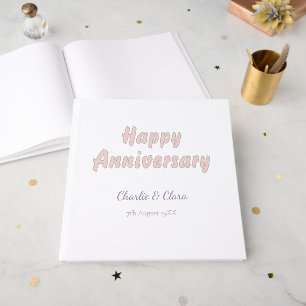 Livre D'or Joyeux anniversaire ajouter nom rose gris pastel g