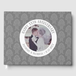Livre D'or Joyeux anniversaire du Mariage / Motif photo Damas