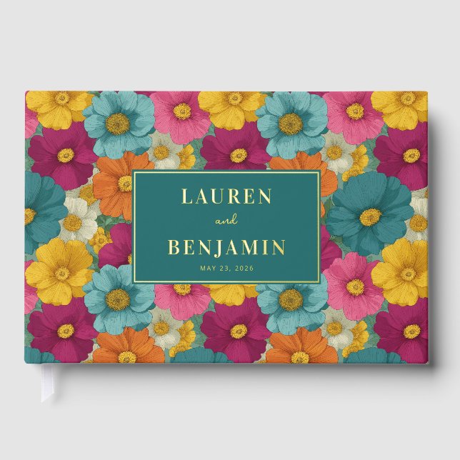 Livre D'or Joyful Floral Abstract Celebration (Recto)