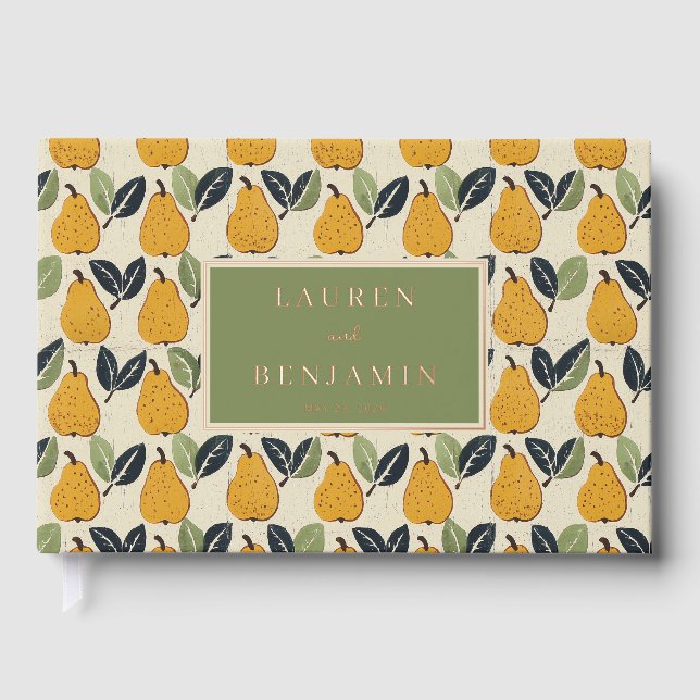 Livre D'or Joyful Yellow Botanical Pear Motive (Recto)