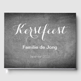 Livre D'or Kerstfeest Schoolbord Stijl Krijtjes