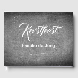 Livre D'or Kerstfeest Schoolbord Stijl Krijtjes