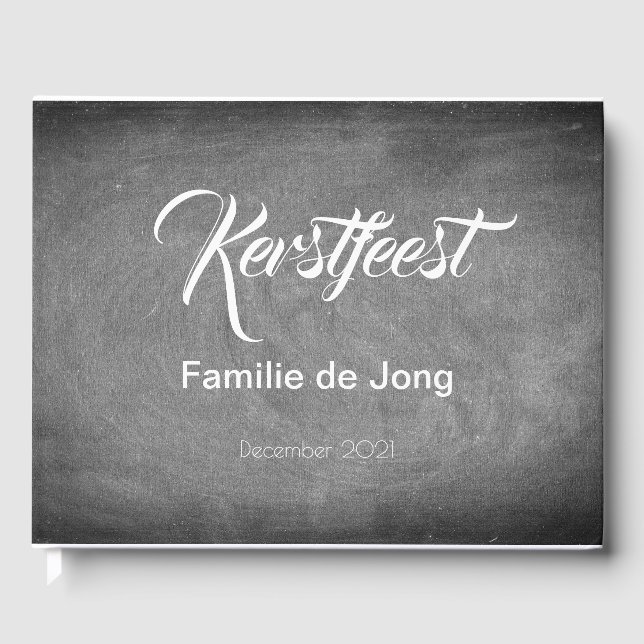 Livre D'or Kerstfeest Schoolbord Stijl Krijtjes (Recto)