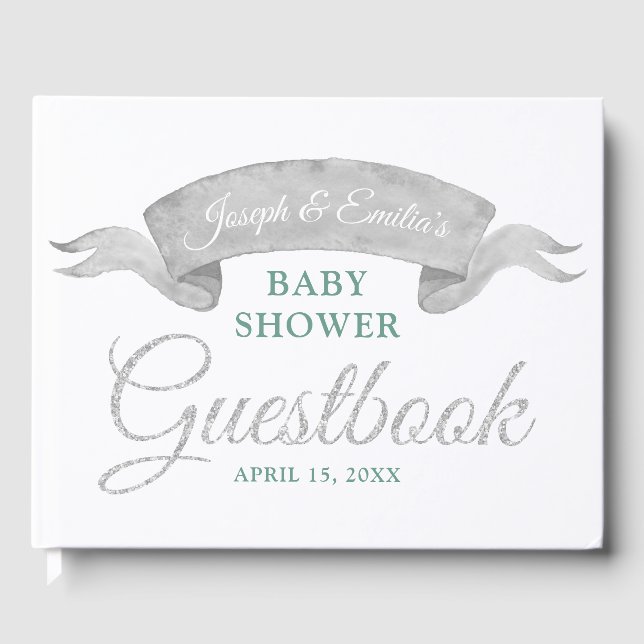 Livre d'or Koala & Eucalyptus Grey Baby shower (Recto)