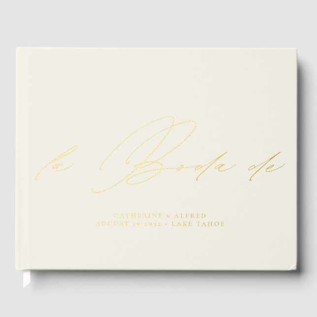 Livre D'or La Boda de Elegant Calligraphie Espagnol Mariage (Recto)
