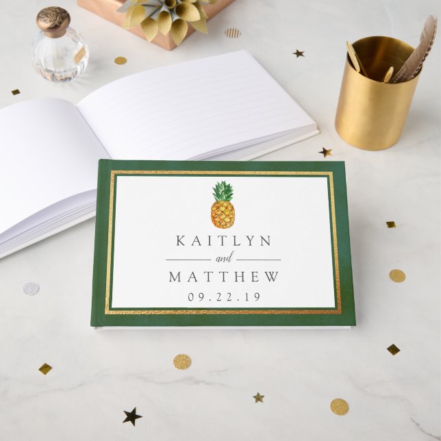 Livre D'or La collection de Mariages d'ananas tropicaux (Recto ouvert)