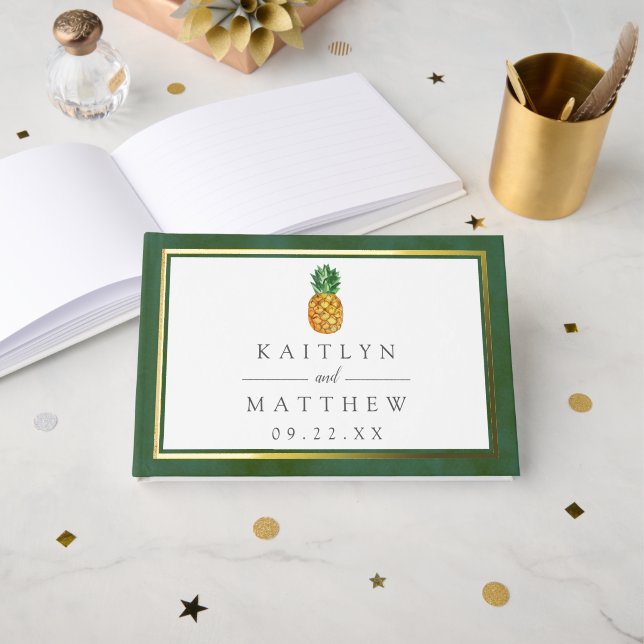 Livre D'or La collection de Mariages d'ananas tropicaux (Recto ouvert)
