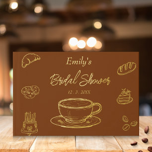 Livre D'or L'amour Brun Doré se prépare Café Shower de Mariée