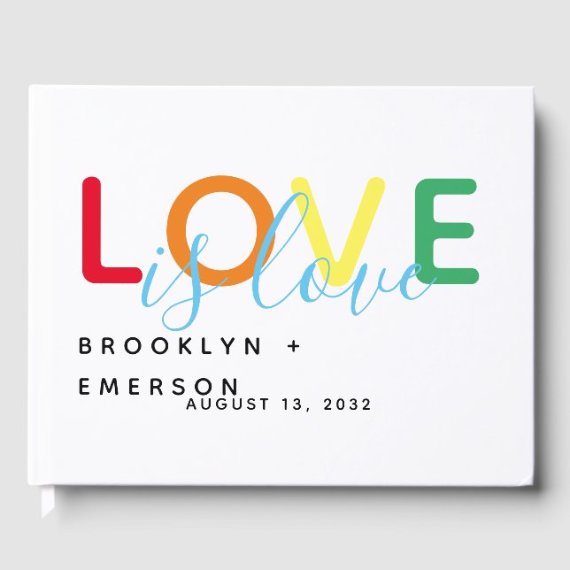 Livre D'or L'amour est amour Rainbow Gay Lesbian Mariage (Recto)
