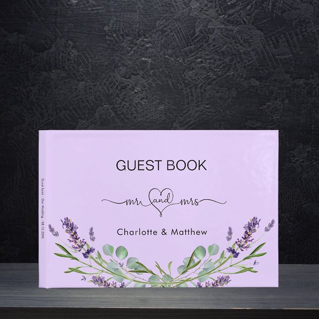 Livre D'or Lavande violet eucalyptus m mariage (Créateur téléchargé)