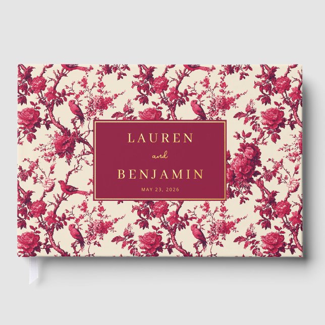 Livre D'or Lavish Crimson Blooms Wedding (Recto)