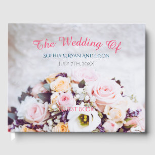 Livre D'or Le Mariage De, Noms & Date, Bouquet Fleur