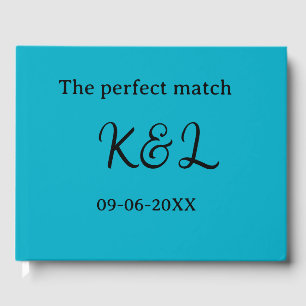 Livre D'or le nom du couple parfait lettre date bleu sim