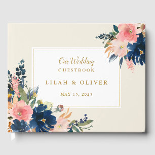 Livre D'or L'élégance sauvage   Navy Blush & Gold Mariage