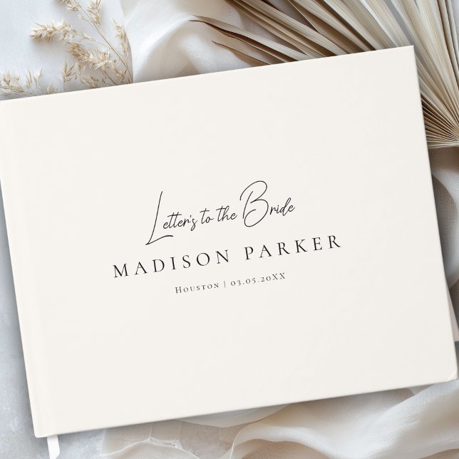Livre D'or Letters to the Bride Beige Bridal Shower (Letters to the Bride Beige Bridal Shower Custom Guest Book)
