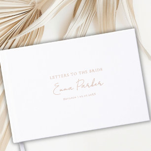 Livre D'or Lettres à la mariée, blanc - Rose-or-huile