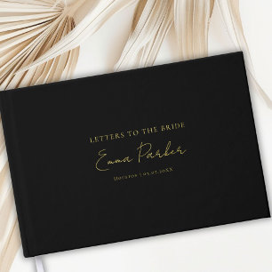 Livre D'or Lettres à la mariée, Gold-Foil, Noir