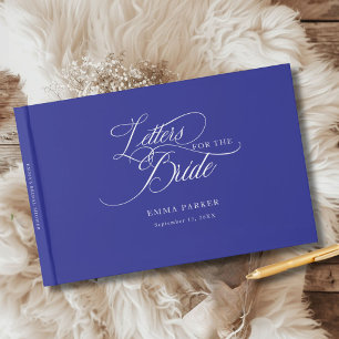 Livre D'or Lettres à la mariée, Moderne, Élégant, Bleu