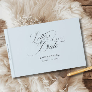 Livre D'or Lettres à la mariée, Moderne, Élégant, Bleu clair