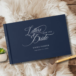 Livre D'or Lettres à la mariée, moderne, élégant, marine