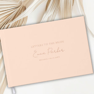 Livre D'or Lettres à la mariée, Peach-Rose-Gold-Foil