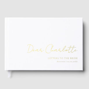 Livre D'or Lettres à la mariée ! Police minimale et manuscrit