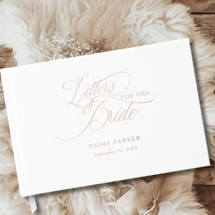 Livre D'or Lettres à la mariée, Rose-Gold-Foil, blanc