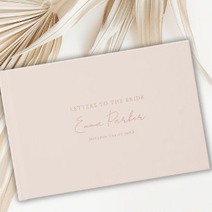 Livre D'or Lettres à la mariée, Rose-or-huile, Beige