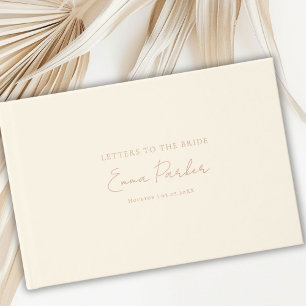 Livre D'or Lettres à la mariée, Rose-or-huile, Beige