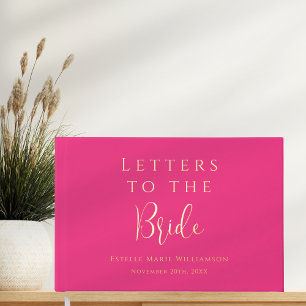 Livre D'or Lettres Gras Fuchsia Rose Chaud Personnalisées pou