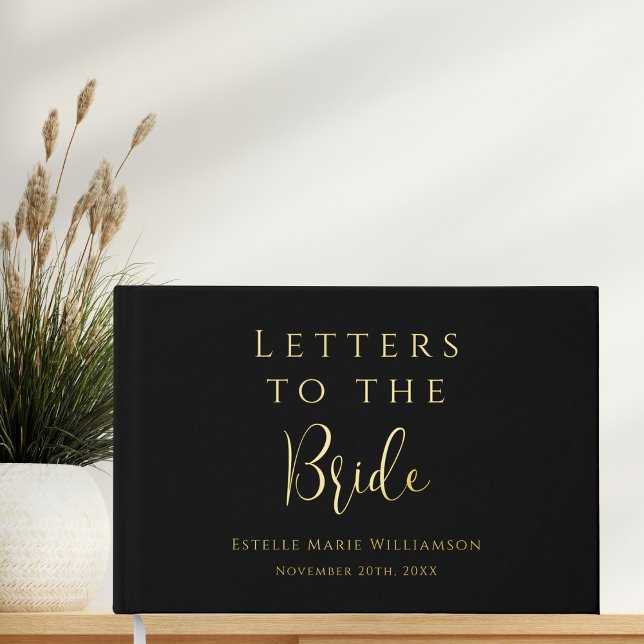 Livre D'or Lettres noires élégantes au texte personnalisé à l (Créateur téléchargé)