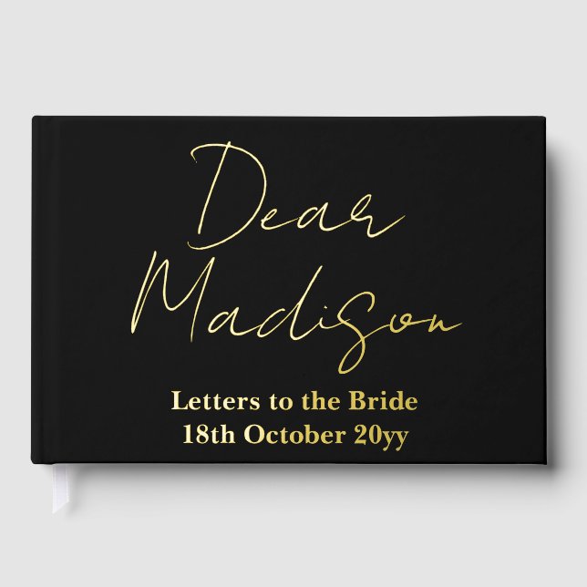 Livre D'or Lettres personnalisées à la mariée Enterrement de  (Recto)