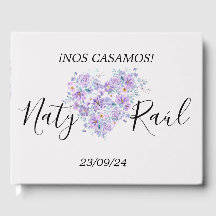 Libro de visitas en tonos lilas 