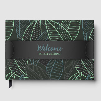 Livre D'or Lignes courbes Branches Feuilles Noir G625