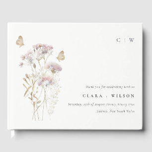 Livre D'or Lilac Boho Fleur sauvage Fern Mariage botanique
